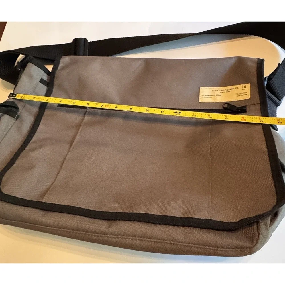 NWT Vintage Structure Clothing Co. Crossbody Messenger Bag - Green &‎ Black